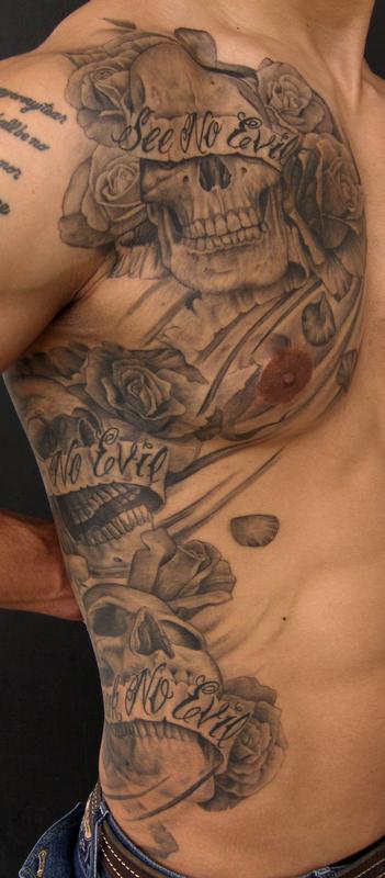 Hear, See & Speak no evil skulls
