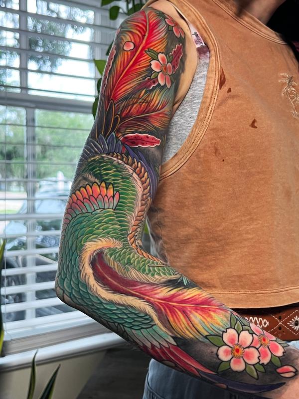 Detail of Phoenix sleeve