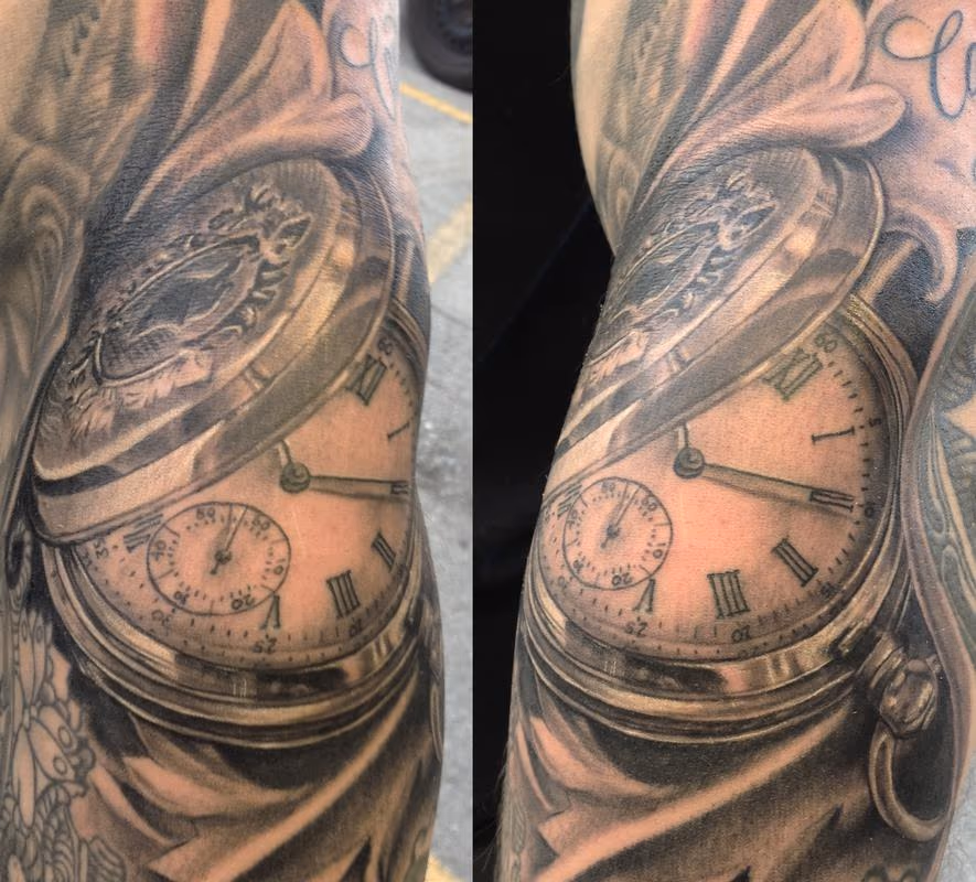Pocket Watch on Forearm