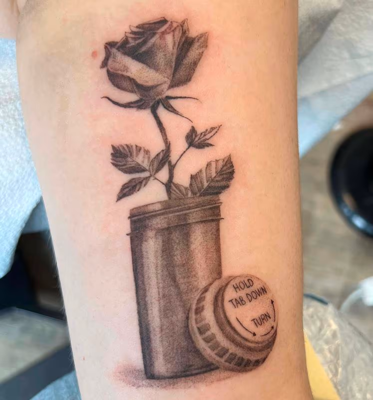 Rose Pill Bottle