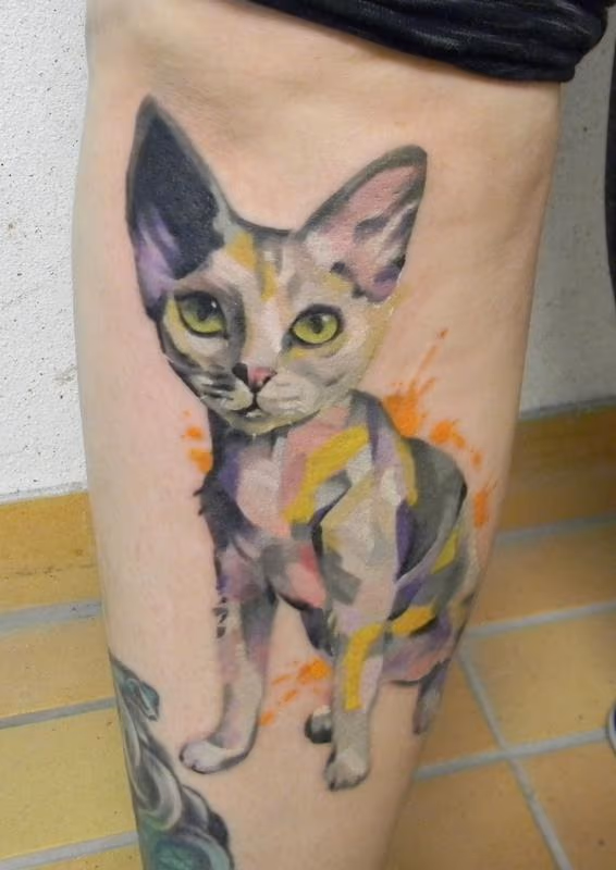 Devon rex cat tattoo