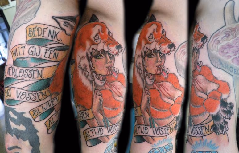 Fox skin tattoo