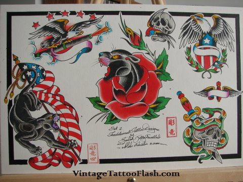 Sailor Jerry Swallow Original Flash Sheet