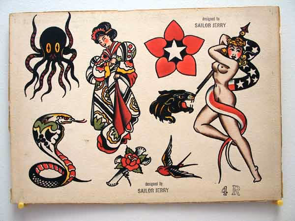 Cobra and Giesha Tattoo Flash Sheet 4 R