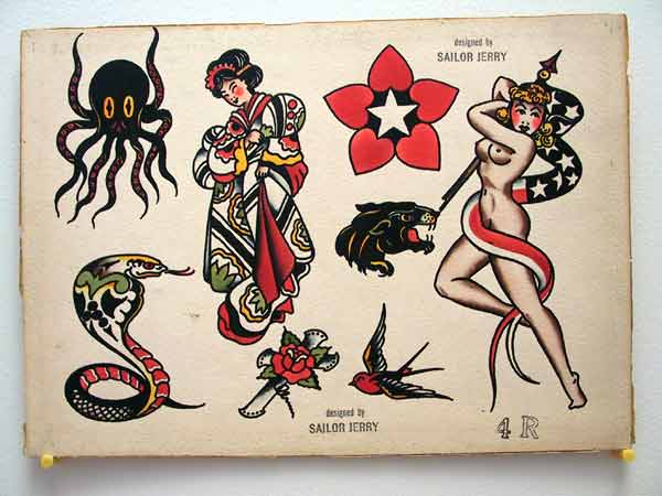 Cobra and Giesha Tattoo Flash Sheet 4 R