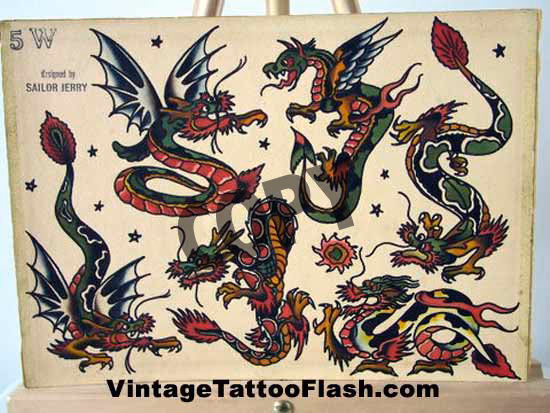 Sailor Jerry Tattoo Flash Sheet 5w