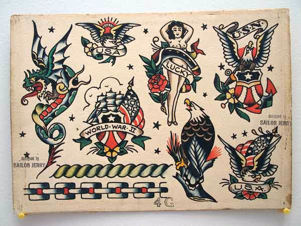 Vintage Tattoo Flash Sheet