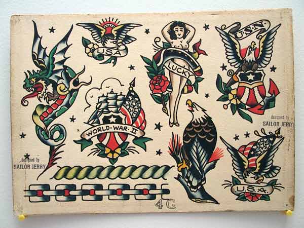 Vintage Tattoo Flash Sheet