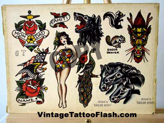 Sailor Jerry Tattoo Flash Sheet 6T