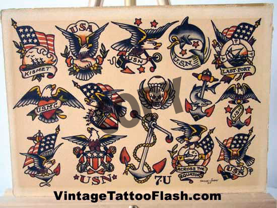 Sailor Jerry Tattoo Flash Sheet 7u
