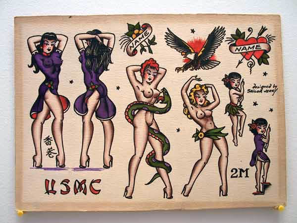 Vintage Sailor Jerry Pinups Flash Sheet 2M