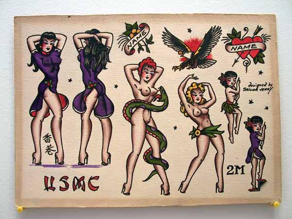 Vintage Sailor Jerry Pinups Flash Sheet 2M
