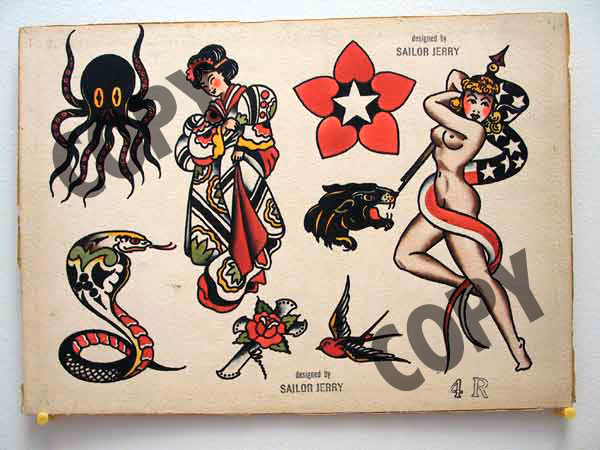 Cobra and Giesha Tattoo Flash Sheet 4 R