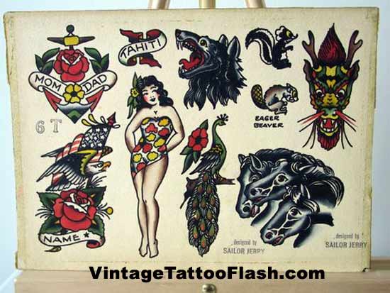 Sailor Jerry Tattoo Flash Sheet 6T