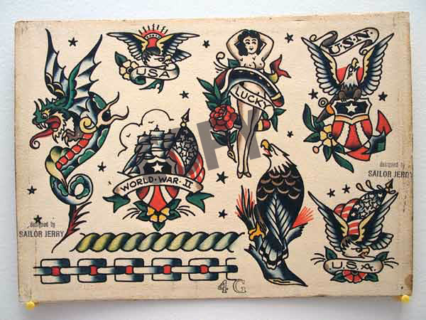 Vintage Tattoo Flash Sheet