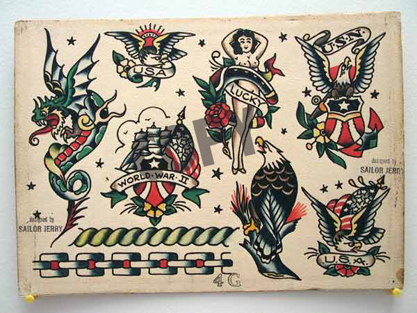 Vintage Tattoo Flash Sheet
