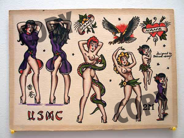 Vintage Sailor Jerry Pinups Flash Sheet 2M