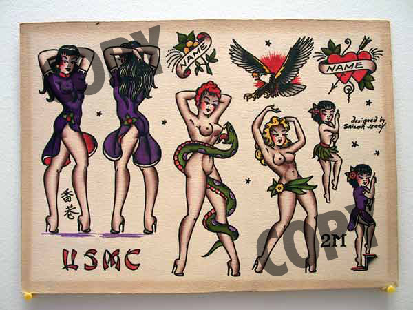 Vintage Sailor Jerry Pinups Flash Sheet 2M