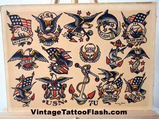 Sailor Jerry Tattoo Flash Sheet 7u