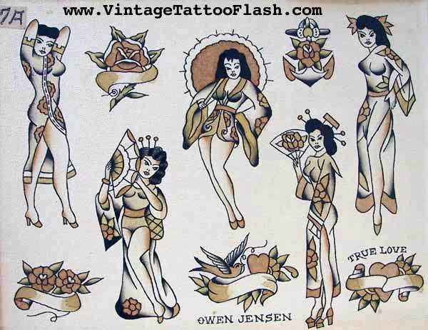 Owen Jensen Tattoo Flash Sheet 7a