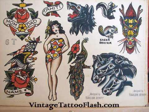 Copy of Sailor Jerry Tattoo Flash Sheet 6T