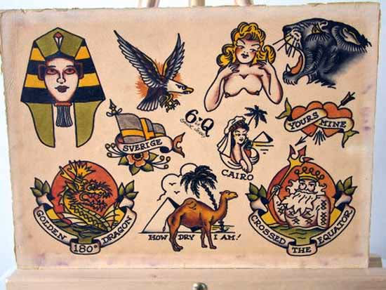 Sailor Jerry Tattoo Flash Sheet 6q