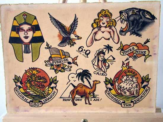Sailor Jerry Tattoo Flash Sheet 6q