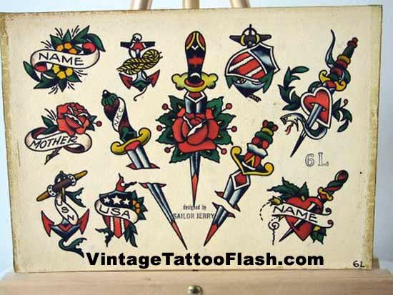 Sailor Jerry Tattoo Flash Sheet 6l