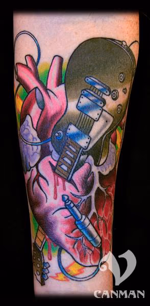 Sacred heart and guitar