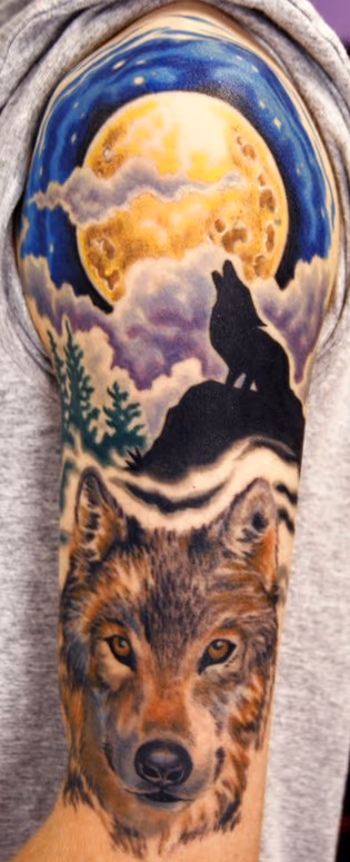 wolf half sleeve