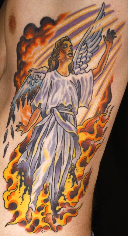 Fallen Angel Color tattoo