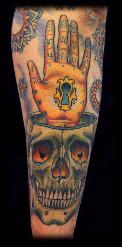 Esoteric Hand and skull