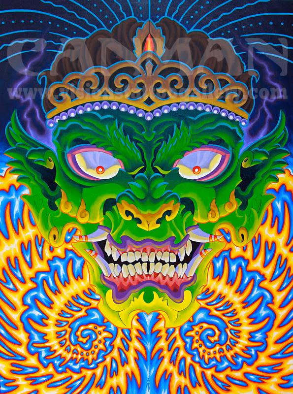 Electric Deity acrylic painting by Canman
