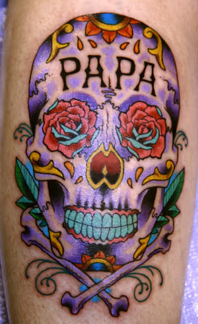 neo traditional sugar skull
