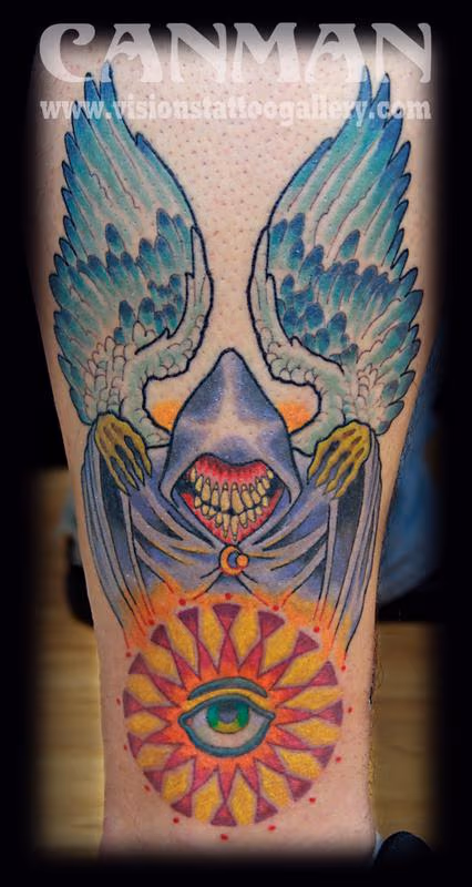 winged reaper by Canman of Visions Tattoo in Medway, Massachusetts