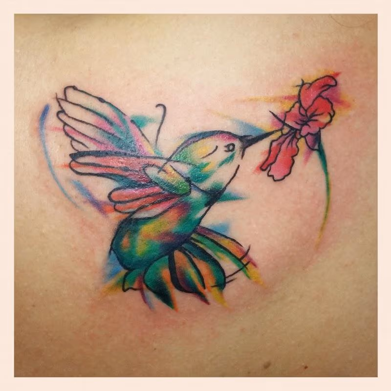semi abstract hummingbird