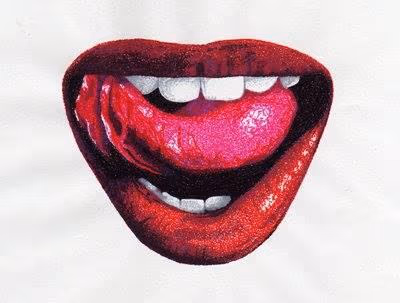 stippled mouth drawing