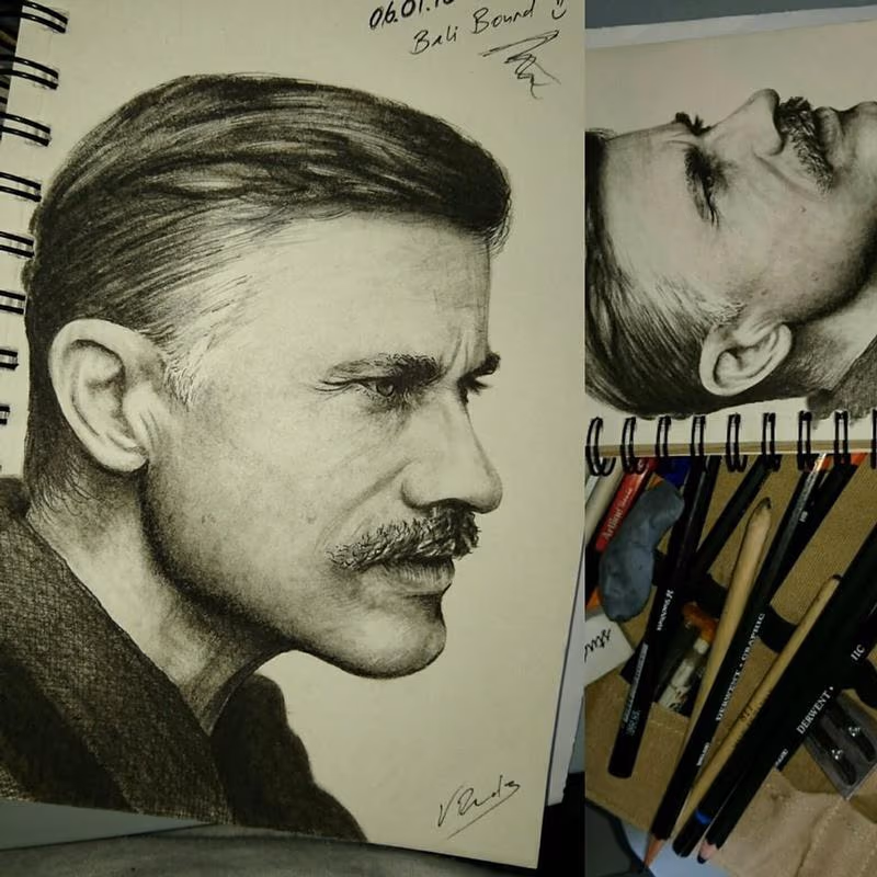 christoph waltz portrait sketch