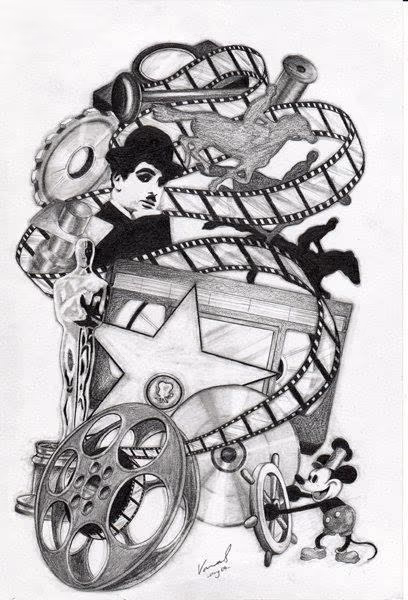 hollywood themed drawing