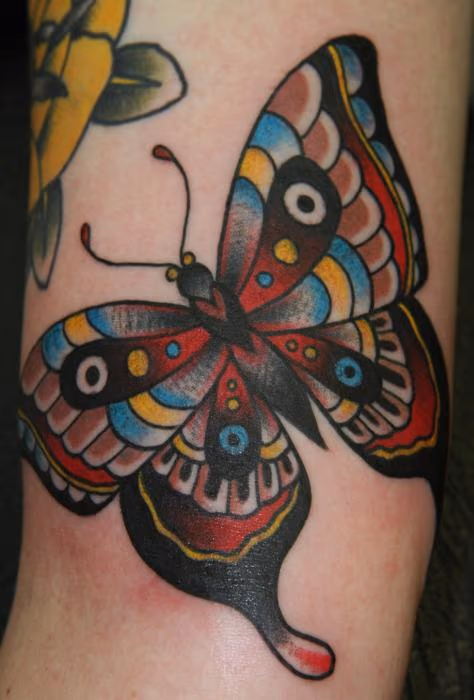 Traditional Butterfly Tattoo