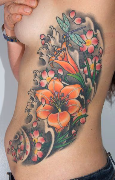 Color Cherry Blossoms Tattoo