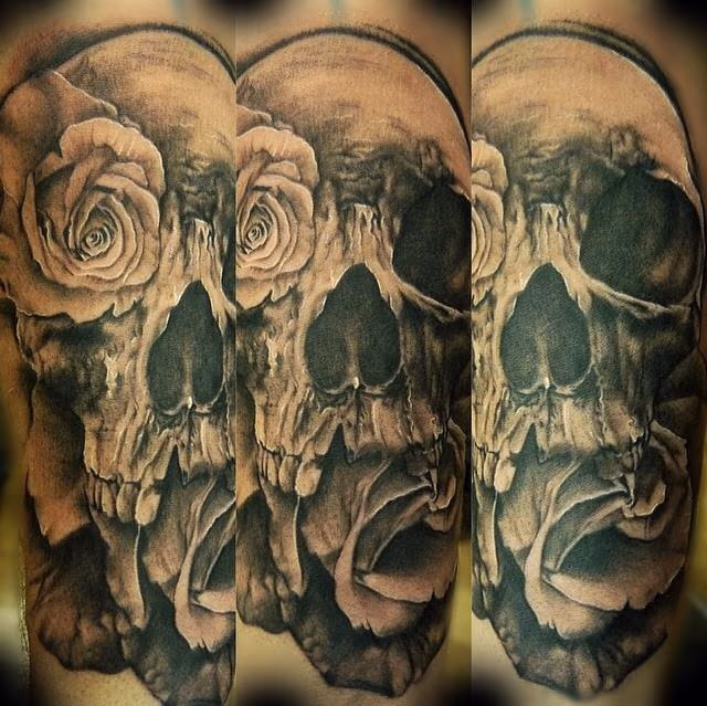 Skull and Flower