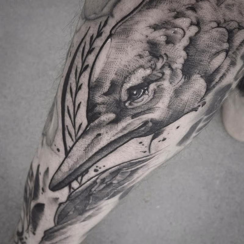Black and Grey Sketchy Bird